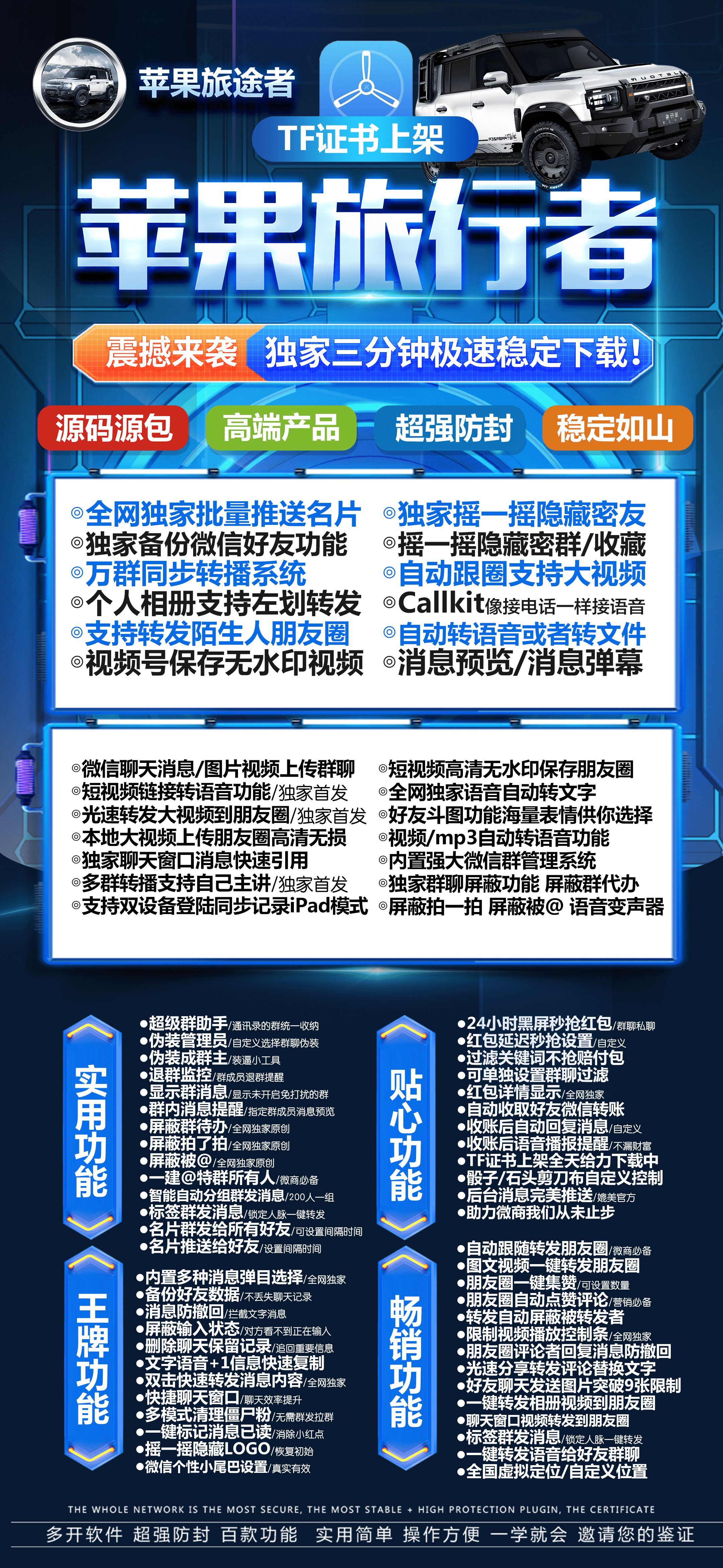 苹果旅行者_雅典娜新品 微信分身一键转发软件
